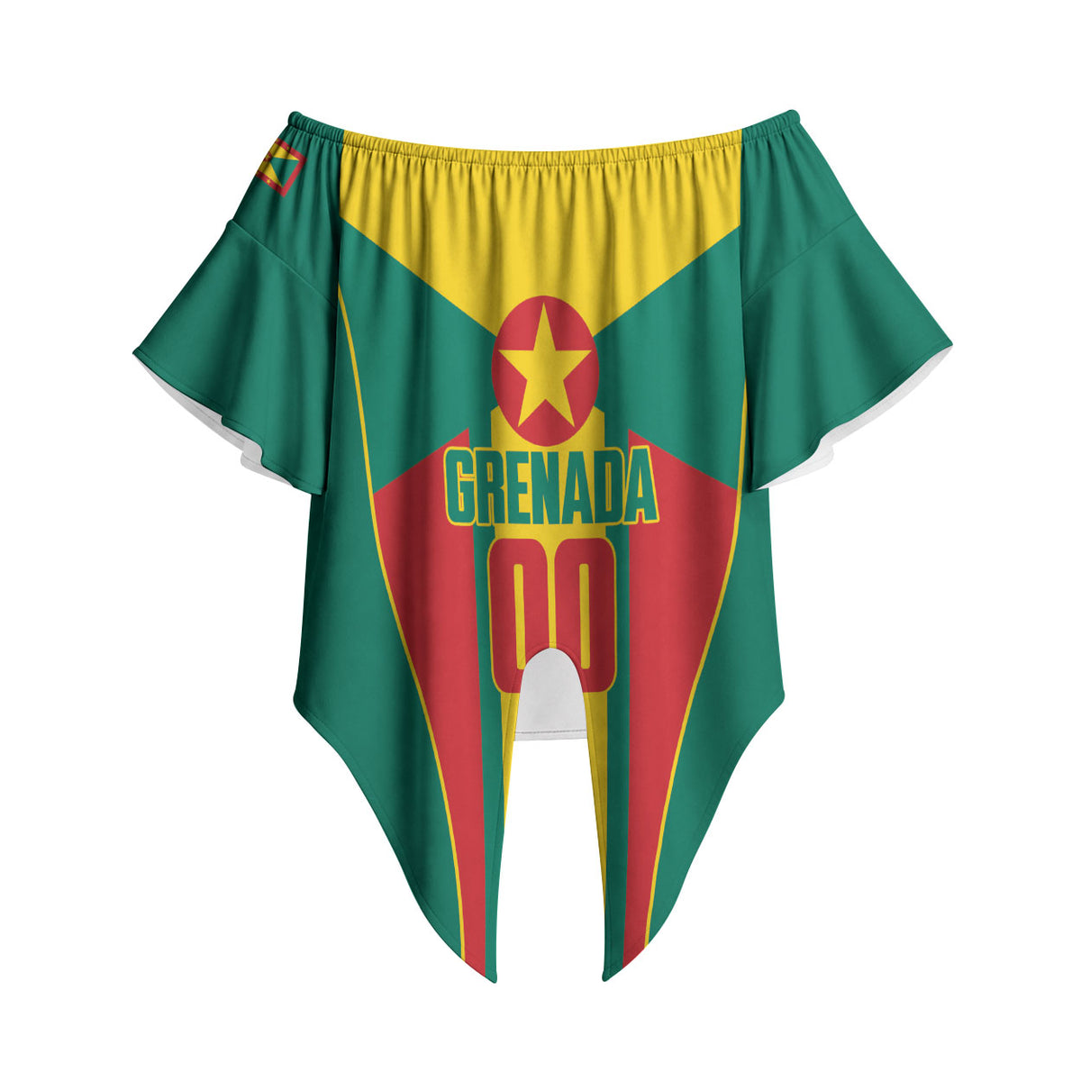 Grenada Basketball Custom Off Shoulder Wrap Waist Top Go Island of Spice