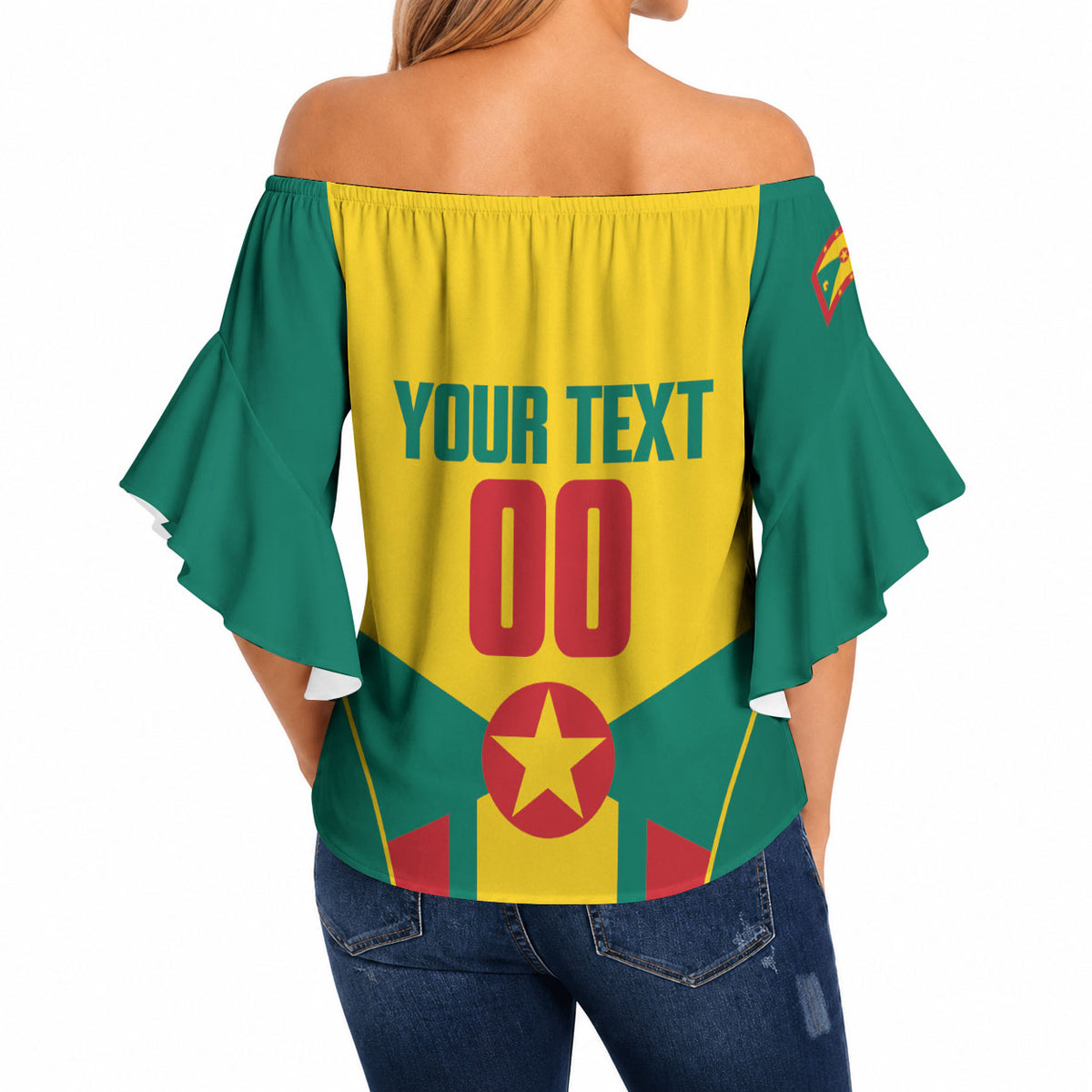 Grenada Basketball Custom Off Shoulder Wrap Waist Top Go Island of Spice