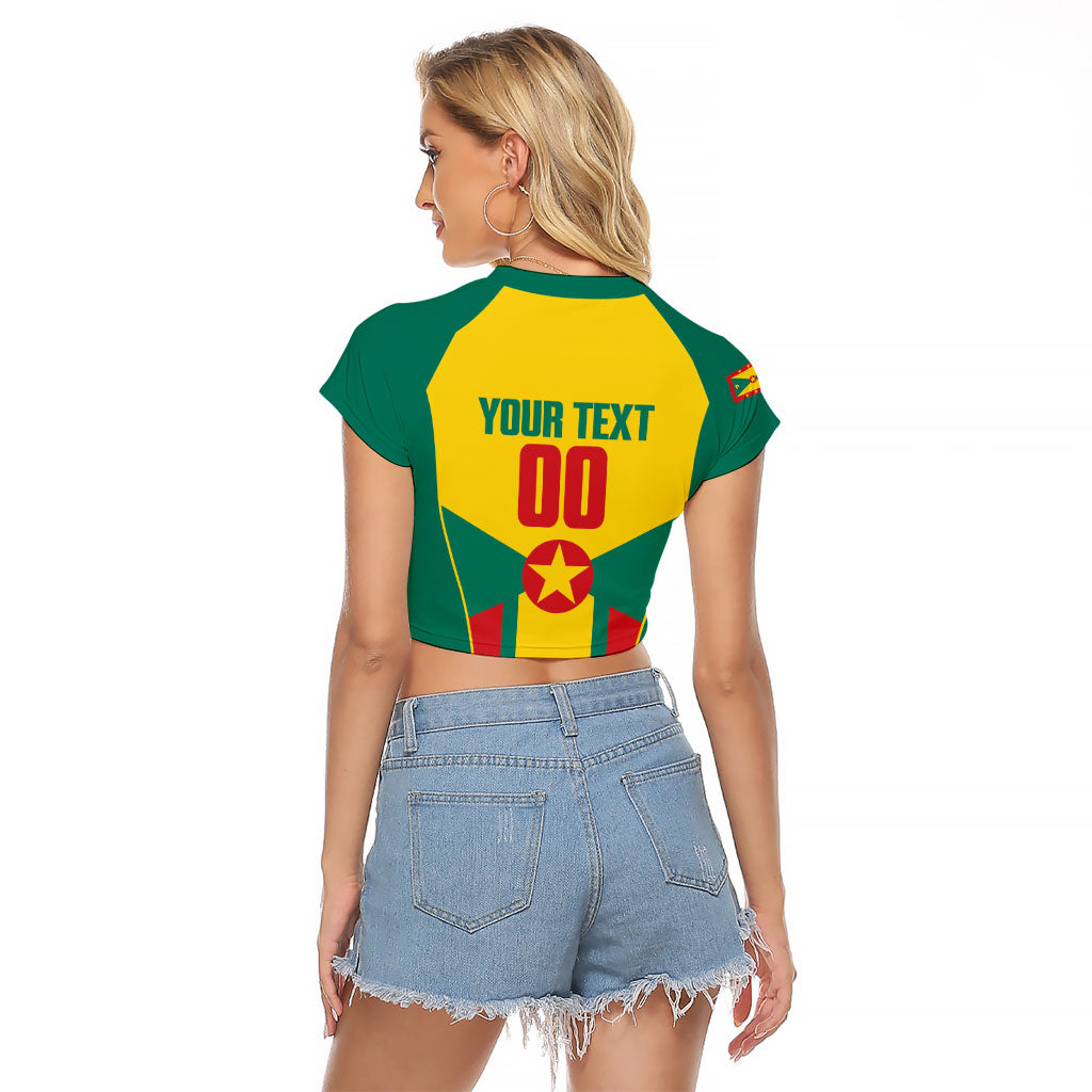 Grenada Basketball Custom Raglan Cropped T Shirt Go Island of Spice
