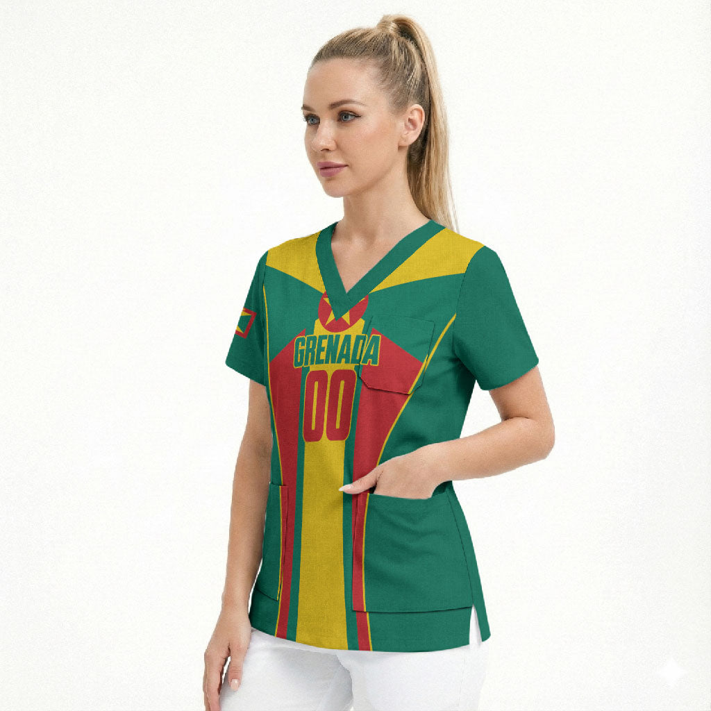 Grenada Basketball Custom Scrub Top Go Island of Spice