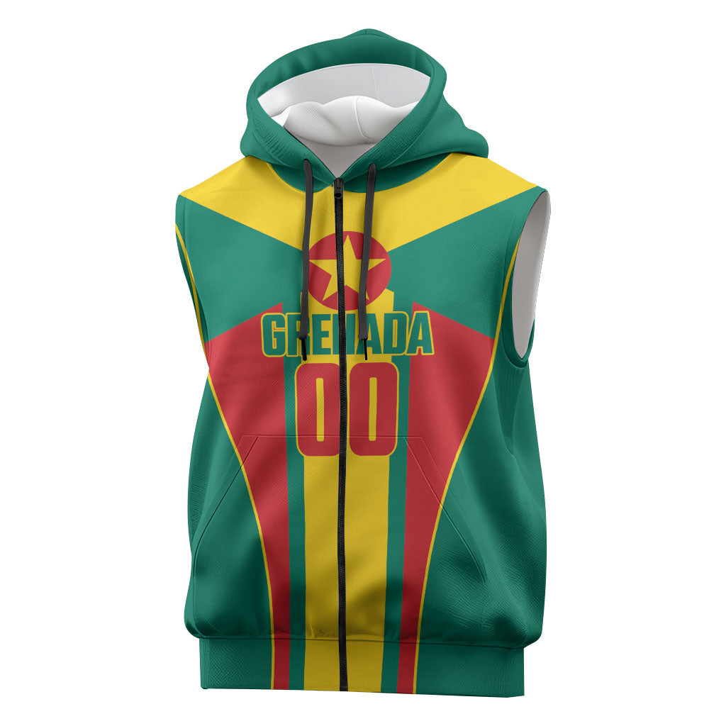 Grenada Basketball Custom Sleeveless Zip Hoodie Go Island of Spice