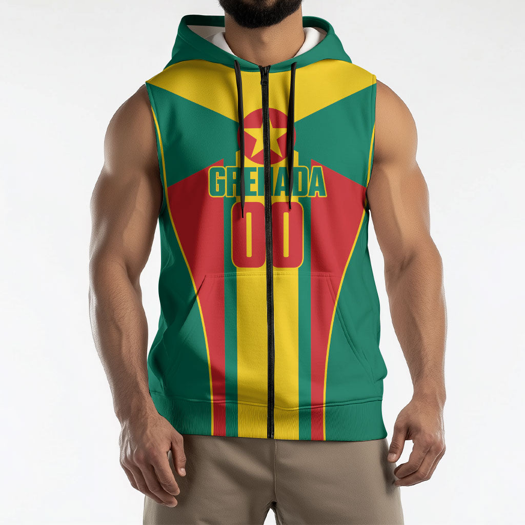 Grenada Basketball Custom Sleeveless Zip Hoodie Go Island of Spice