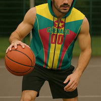 Grenada Basketball Custom Sleeveless Zip Hoodie Go Island of Spice