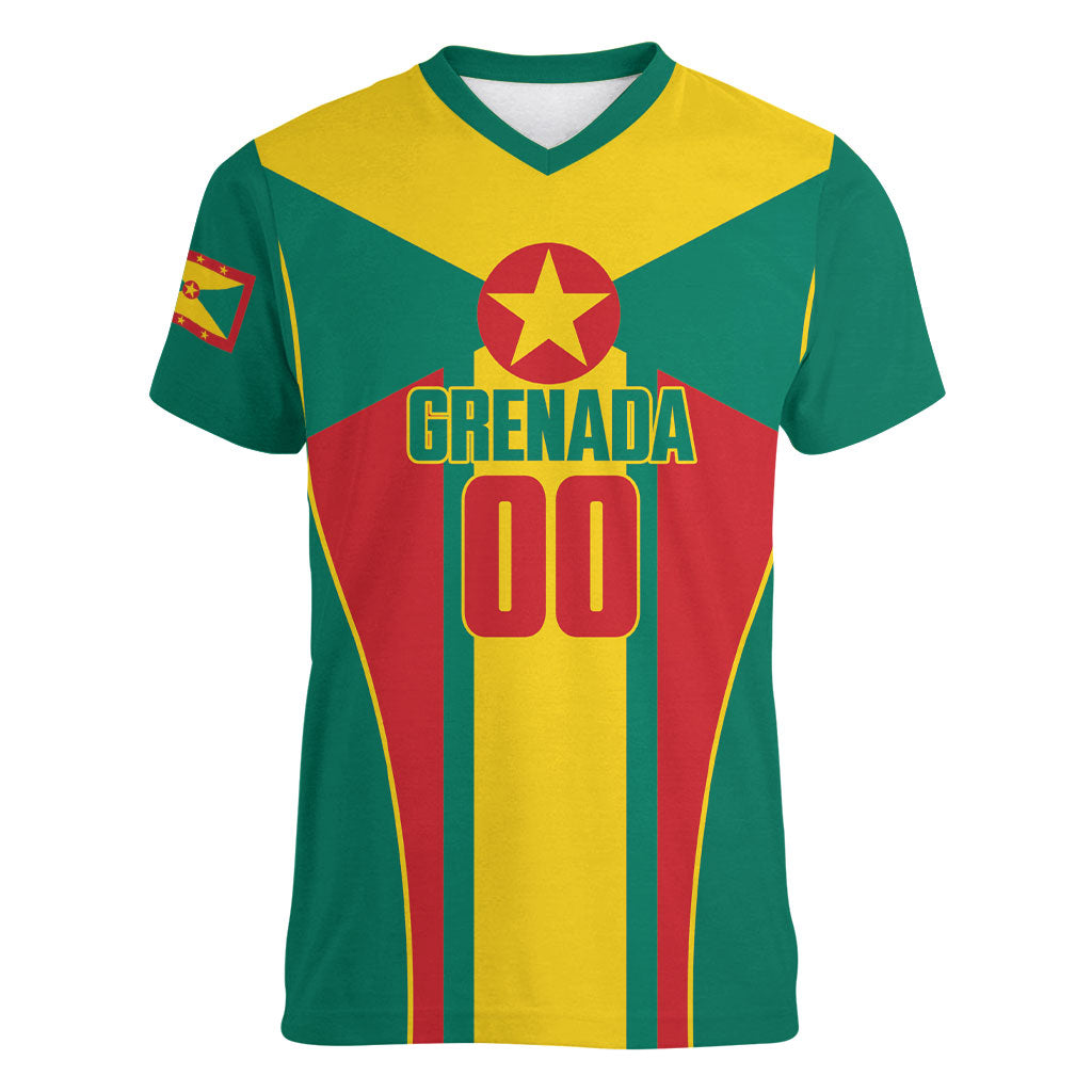 Grenada Basketball Custom Women V-Neck T-Shirt Go Island of Spice
