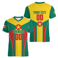 Grenada Basketball Custom Women V-Neck T-Shirt Go Island of Spice