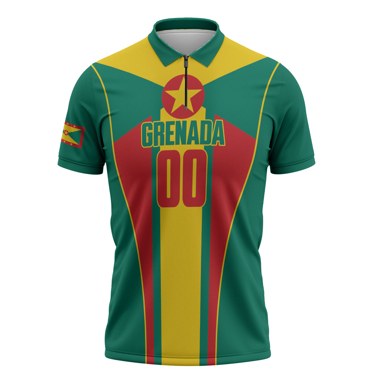 Grenada Basketball Custom Zipper Polo Shirt Go Island of Spice