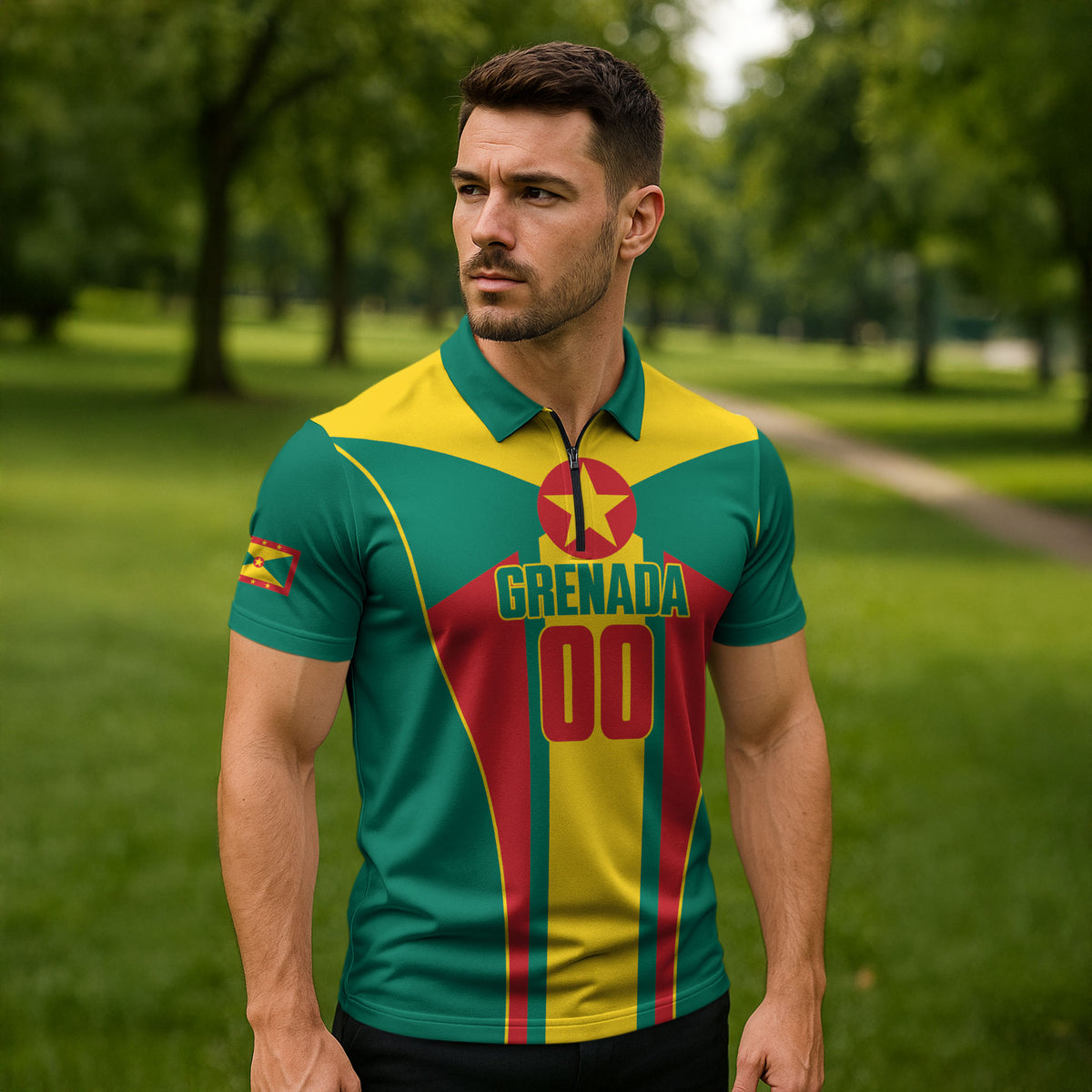 Grenada Basketball Custom Zipper Polo Shirt Go Island of Spice