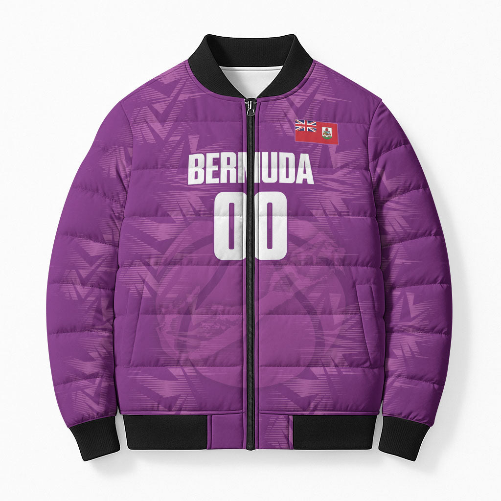 Bermuda Basketball Custom Bomber Puffer Jacket Bermudian Map Sporty Style