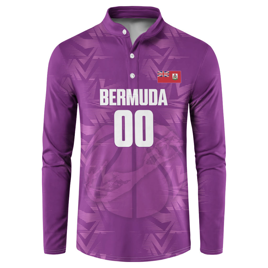Bermuda Basketball Custom Button Sweatshirt Bermudian Map Sporty Style