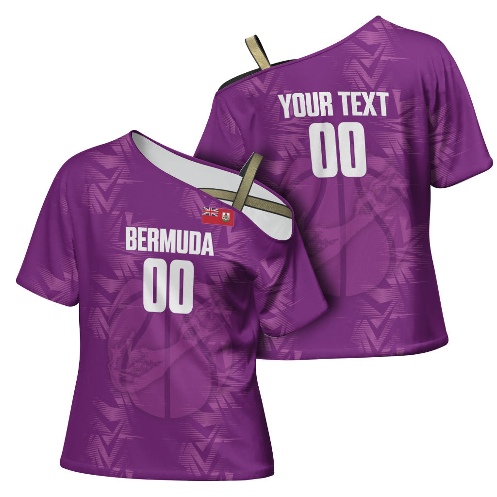 Bermuda Basketball Custom Cross Shoulder Shirt Bermudian Map Sporty Style