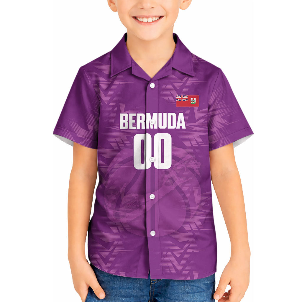 Bermuda Basketball Custom Kid Hawaiian Shirt Bermudian Map Sporty Style