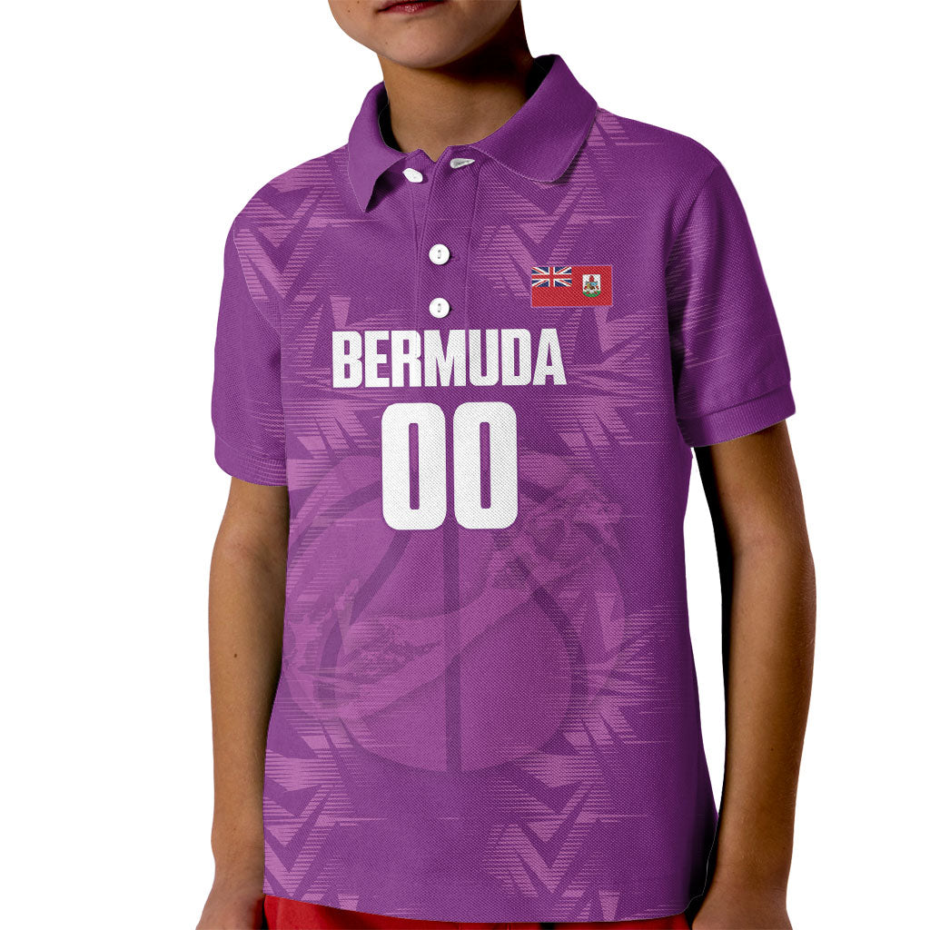 Bermuda Basketball Custom Kid Polo Shirt Bermudian Map Sporty Style