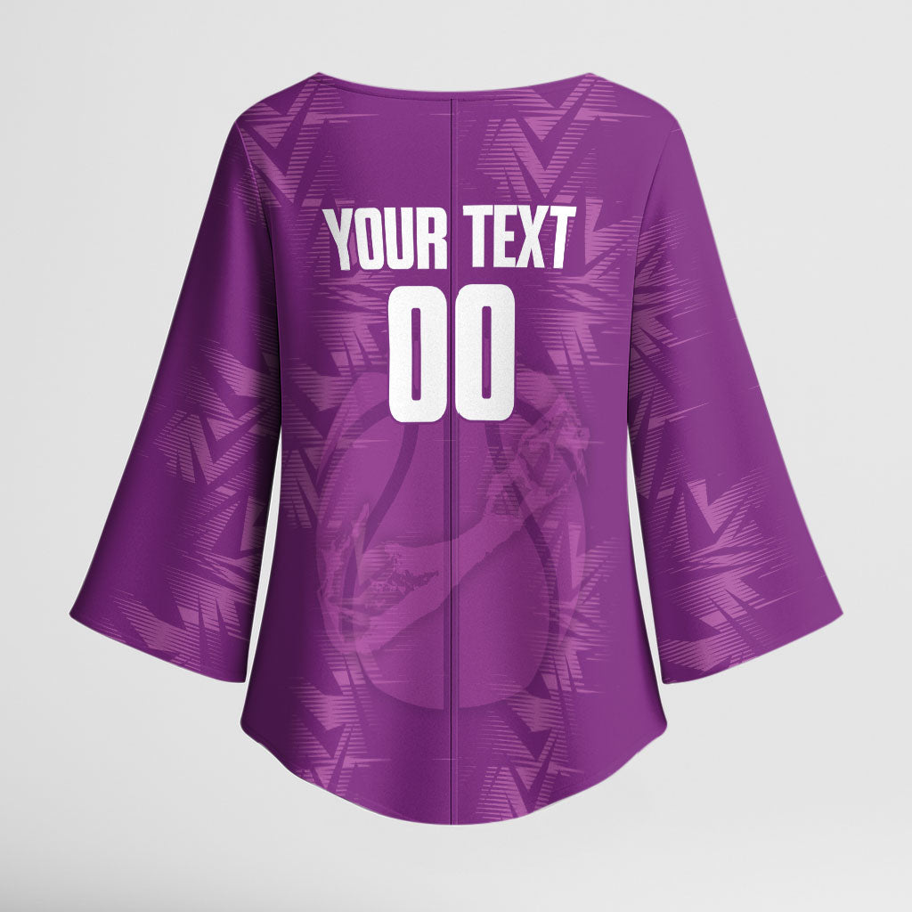 Bermuda Basketball Custom Kimono Sleeve Blouse Bermudian Map Sporty Style