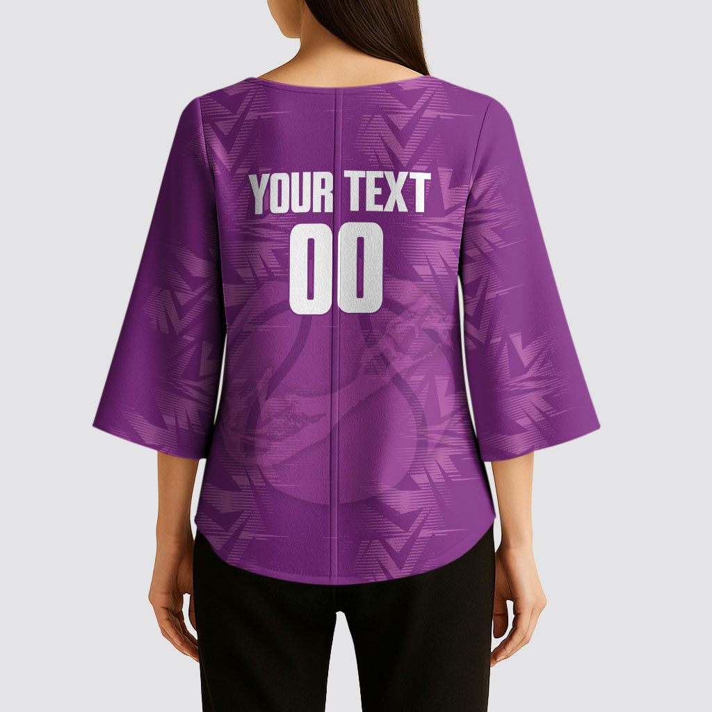 Bermuda Basketball Custom Kimono Sleeve Blouse Bermudian Map Sporty Style