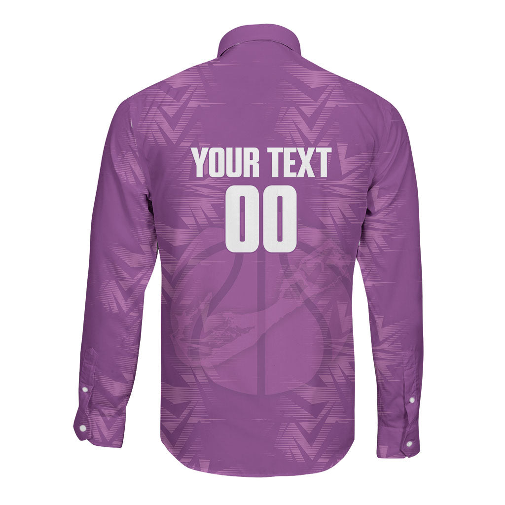Bermuda Basketball Custom Long Sleeve Button Shirt Bermudian Map Sporty Style