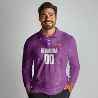 Bermuda Basketball Custom Long Sleeve Polo Shirt Bermudian Map Sporty Style
