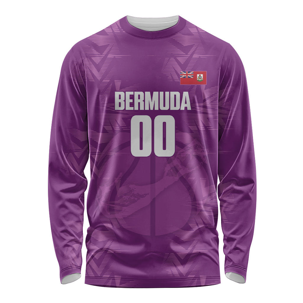 Bermuda Basketball Custom Long Sleeve Shirt Bermudian Map Sporty Style