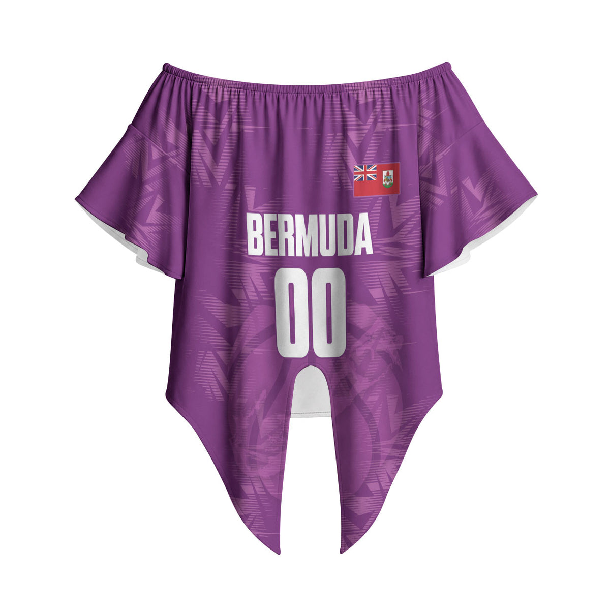 Bermuda Basketball Custom Off Shoulder Wrap Waist Top Bermudian Map Sporty Style