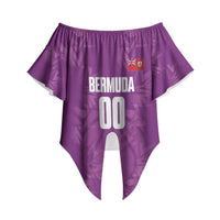 Bermuda Basketball Custom Off Shoulder Wrap Waist Top Bermudian Map Sporty Style