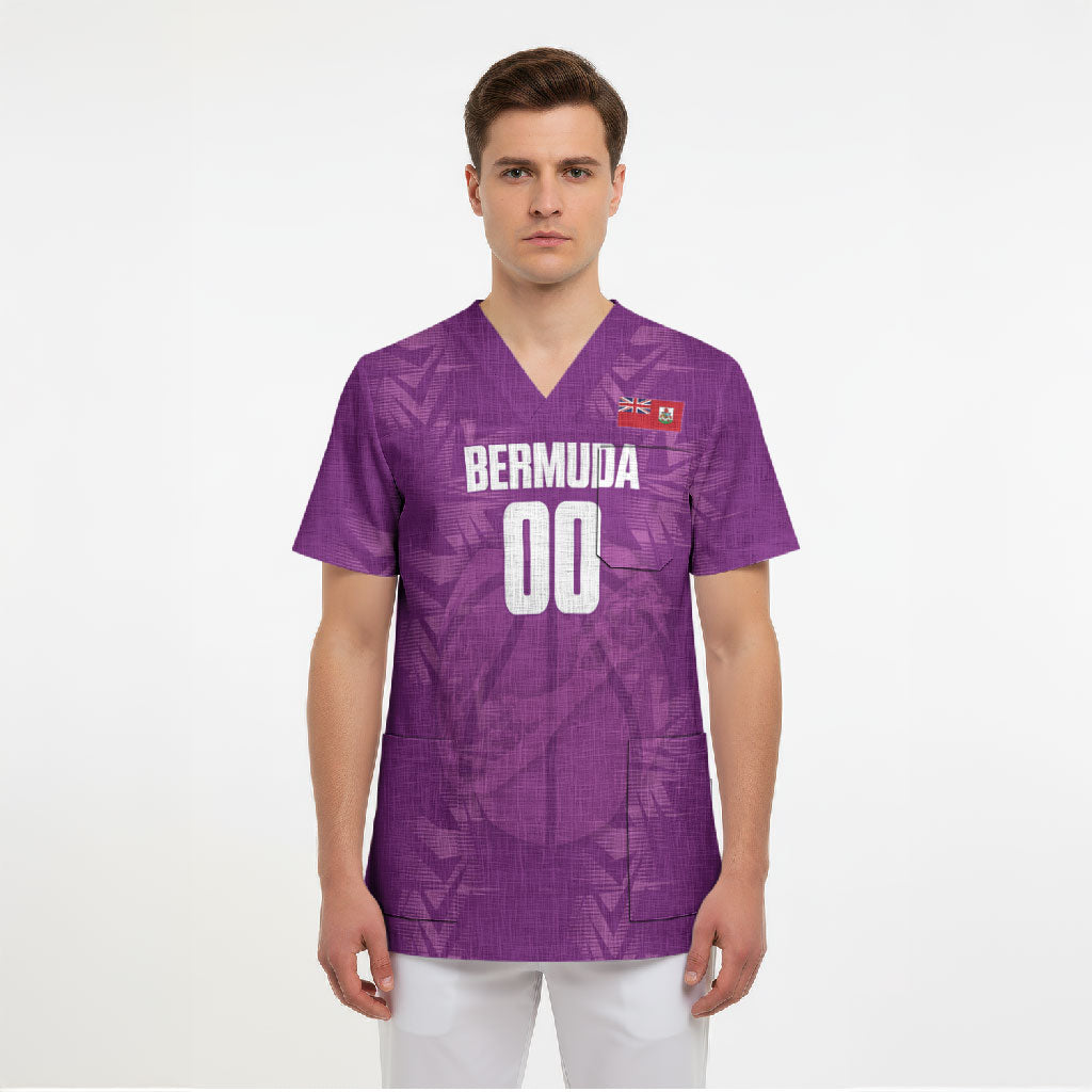 Bermuda Basketball Custom Scrub Top Bermudian Map Sporty Style