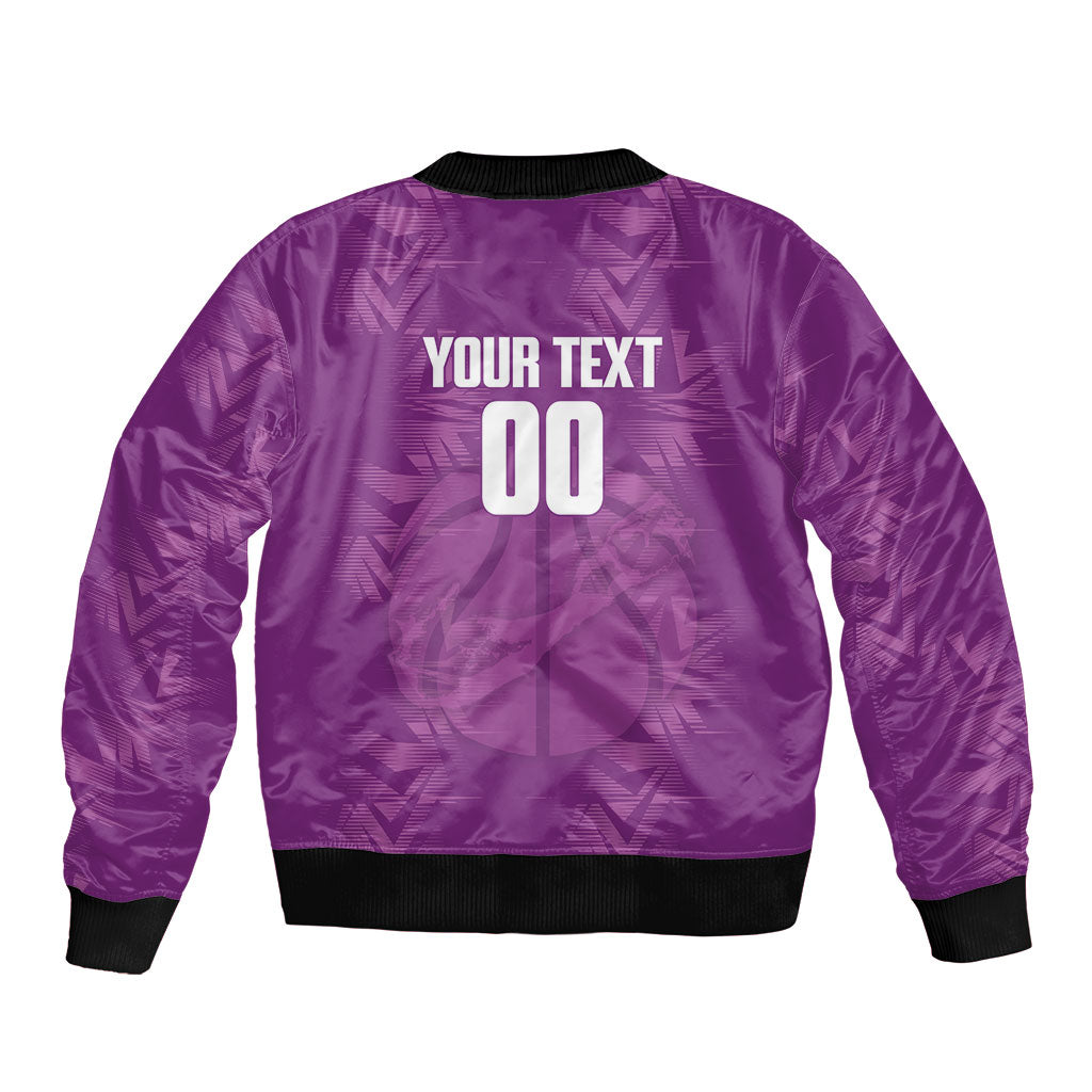 Bermuda Basketball Custom Sleeve Zip Bomber Jacket Bermudian Map Sporty Style