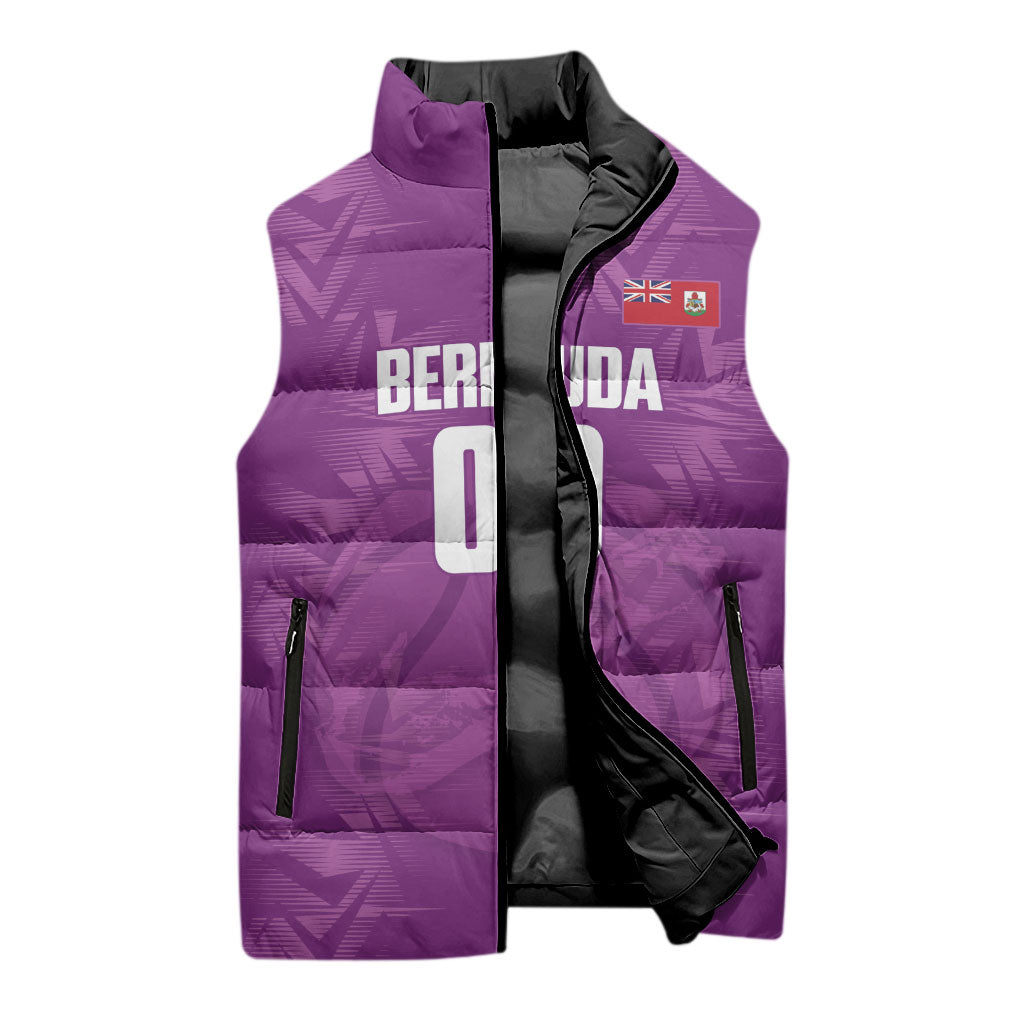 Bermuda Basketball Custom Sleeveless Puffer Jacket Bermudian Map Sporty Style