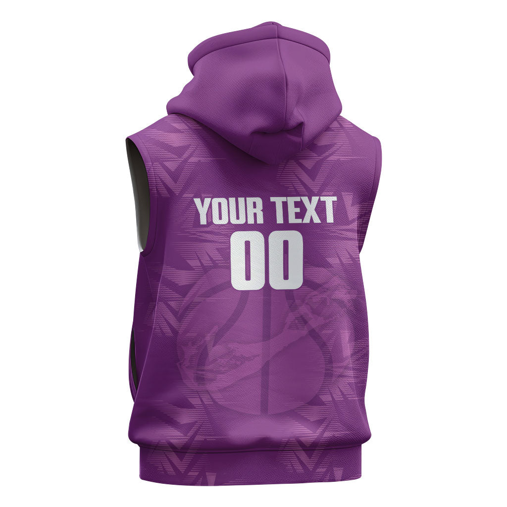 Bermuda Basketball Custom Sleeveless Zip Hoodie Bermudian Map Sporty Style