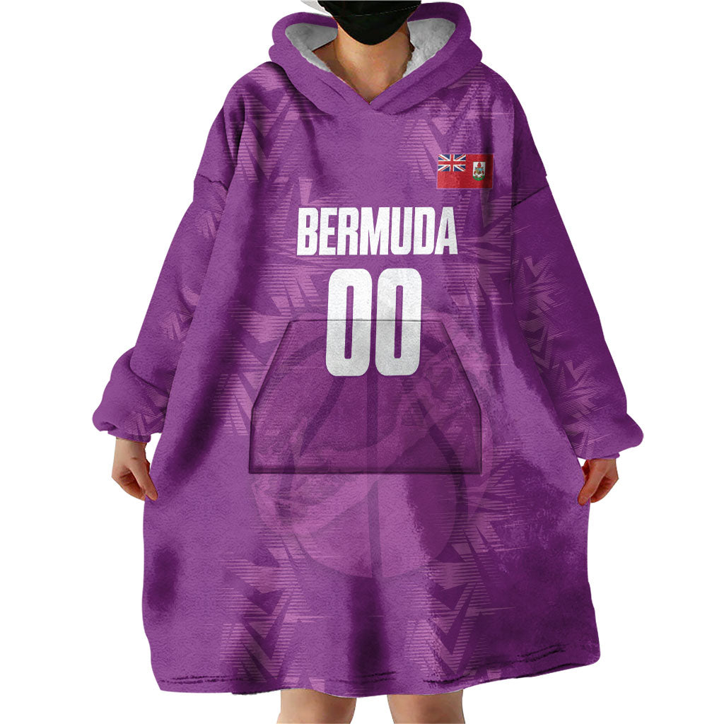 Bermuda Basketball Custom Wearable Blanket Hoodie Bermudian Map Sporty Style