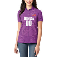 Bermuda Basketball Custom Women Polo Shirt Bermudian Map Sporty Style