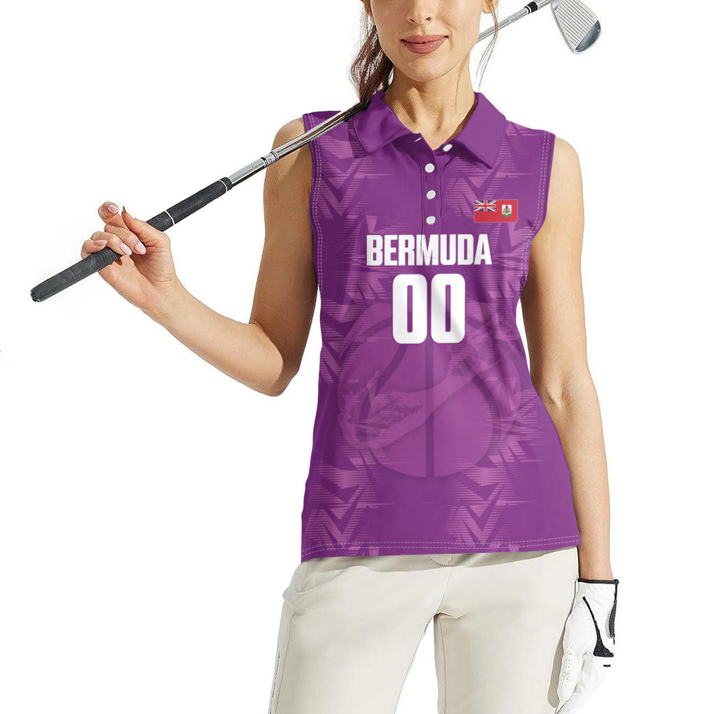 Bermuda Basketball Custom Women Sleeveless Polo Shirt Bermudian Map Sporty Style