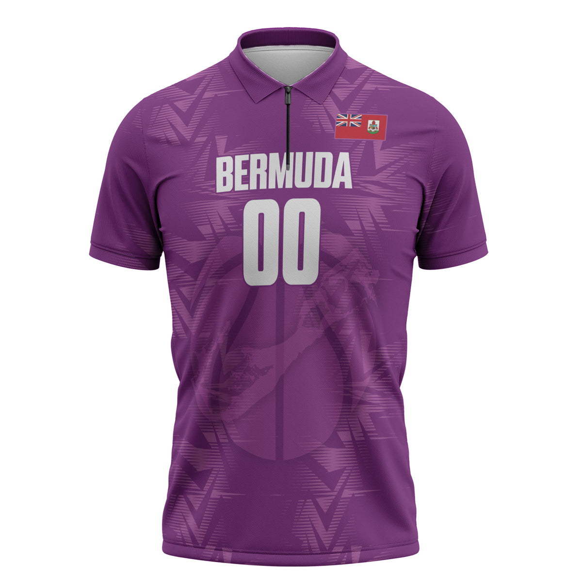 Bermuda Basketball Custom Zipper Polo Shirt Bermudian Map Sporty Style