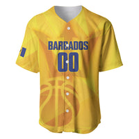 Barbados Basketball Custom Baseball Jersey Barbadian Trident Yellow Version