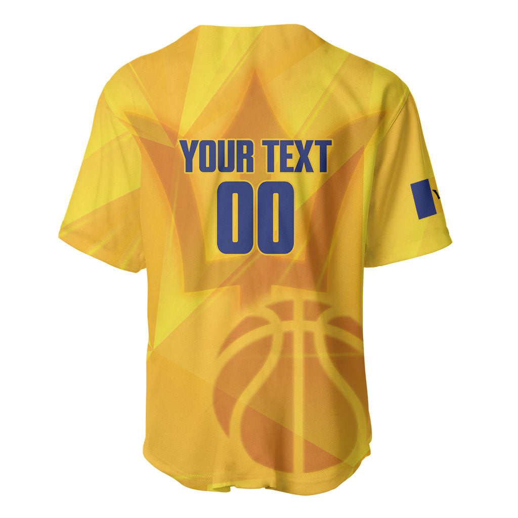 Barbados Basketball Custom Baseball Jersey Barbadian Trident Yellow Version