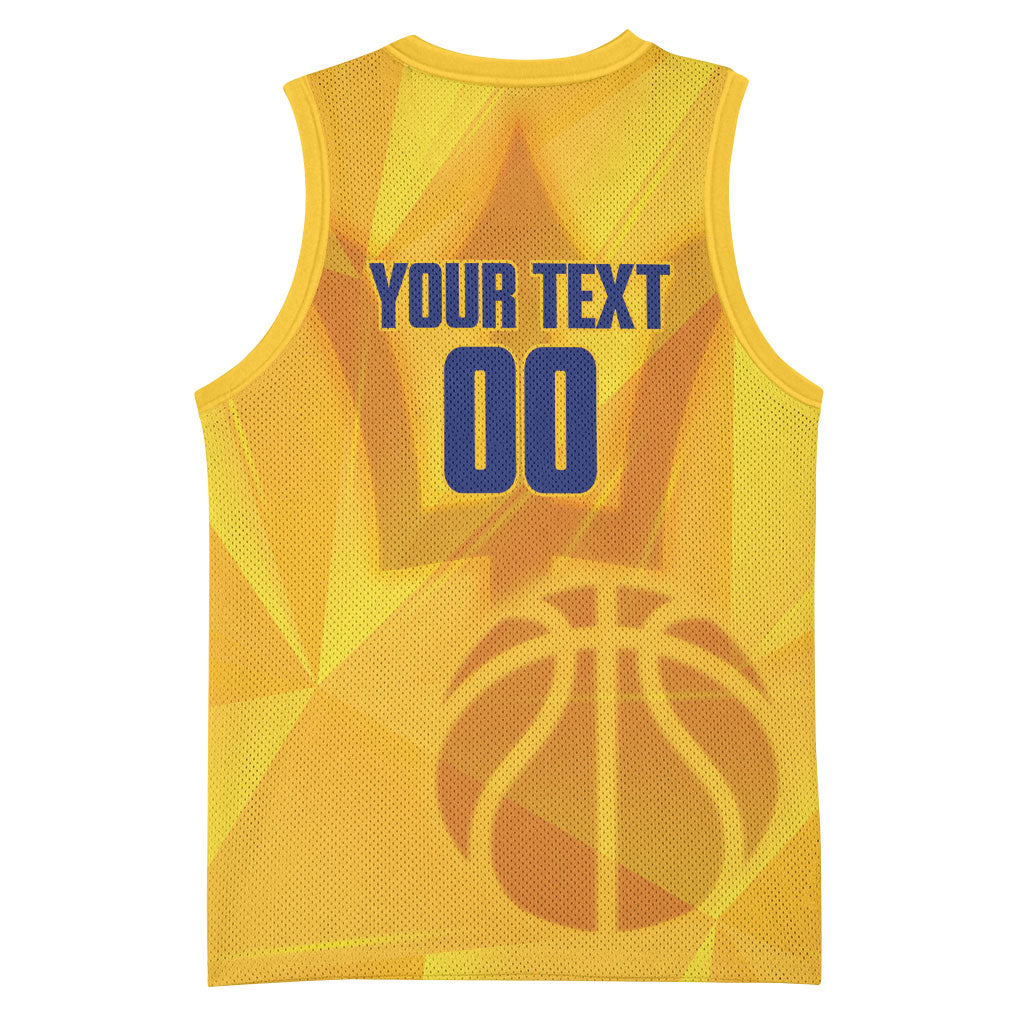 Barbados Basketball Custom Basketball Jersey Barbadian Trident Yellow Version