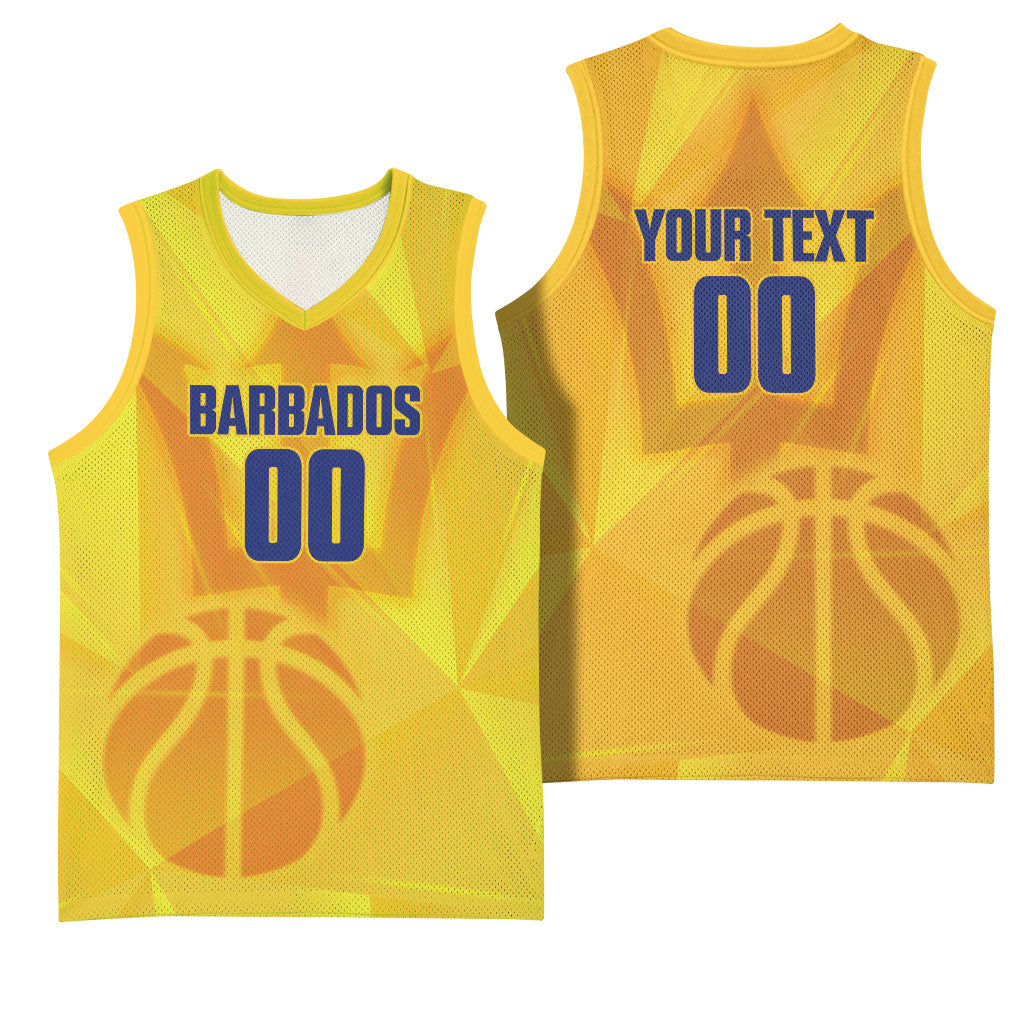 Barbados Basketball Custom Basketball Jersey Barbadian Trident Yellow Version