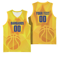 Barbados Basketball Custom Basketball Jersey Barbadian Trident Yellow Version