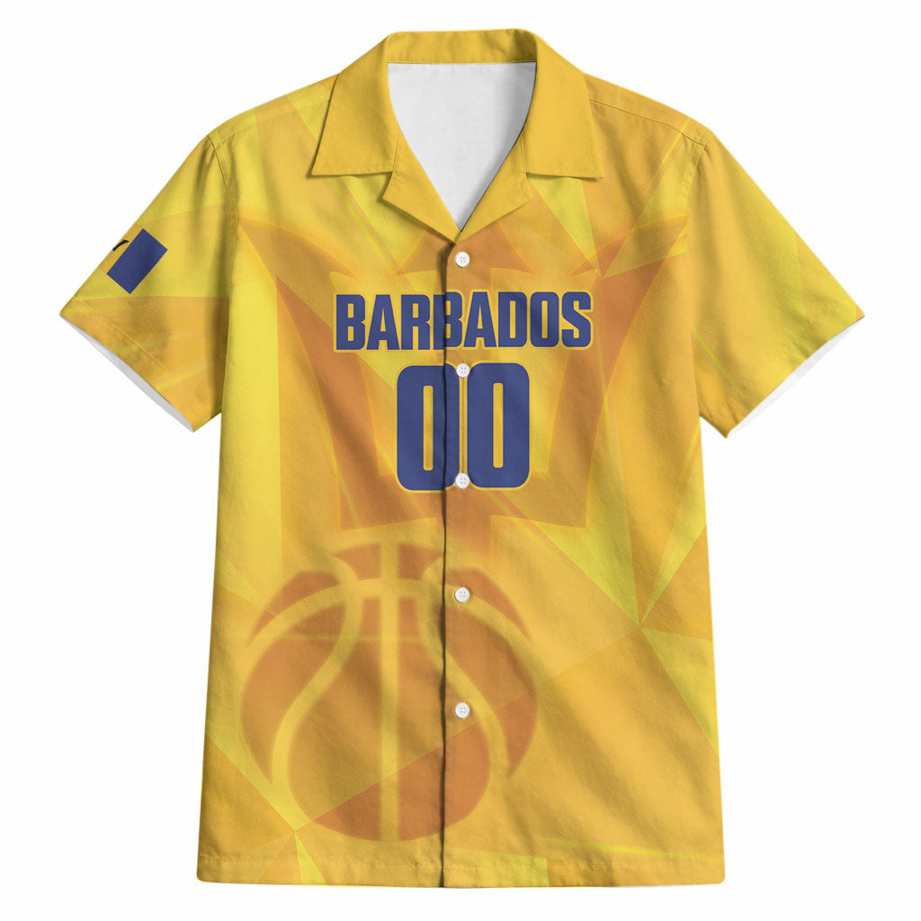 Barbados Basketball Custom Hawaiian Shirt Barbadian Trident Yellow Version