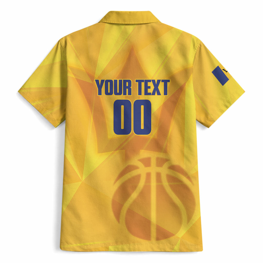 Barbados Basketball Custom Hawaiian Shirt Barbadian Trident Yellow Version
