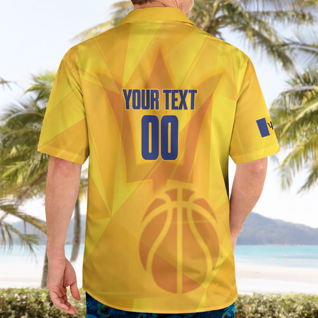 Barbados Basketball Custom Hawaiian Shirt Barbadian Trident Yellow Version