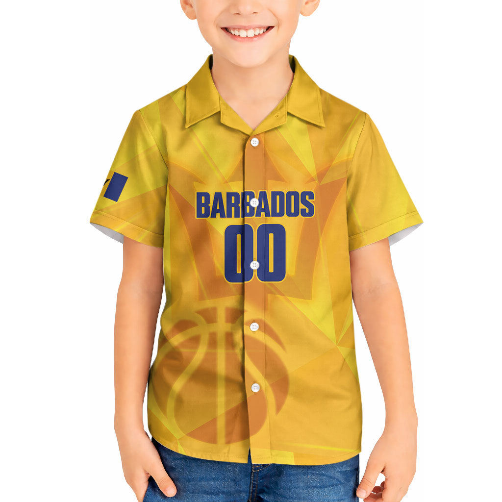 Barbados Basketball Custom Hawaiian Shirt Barbadian Trident Yellow Version