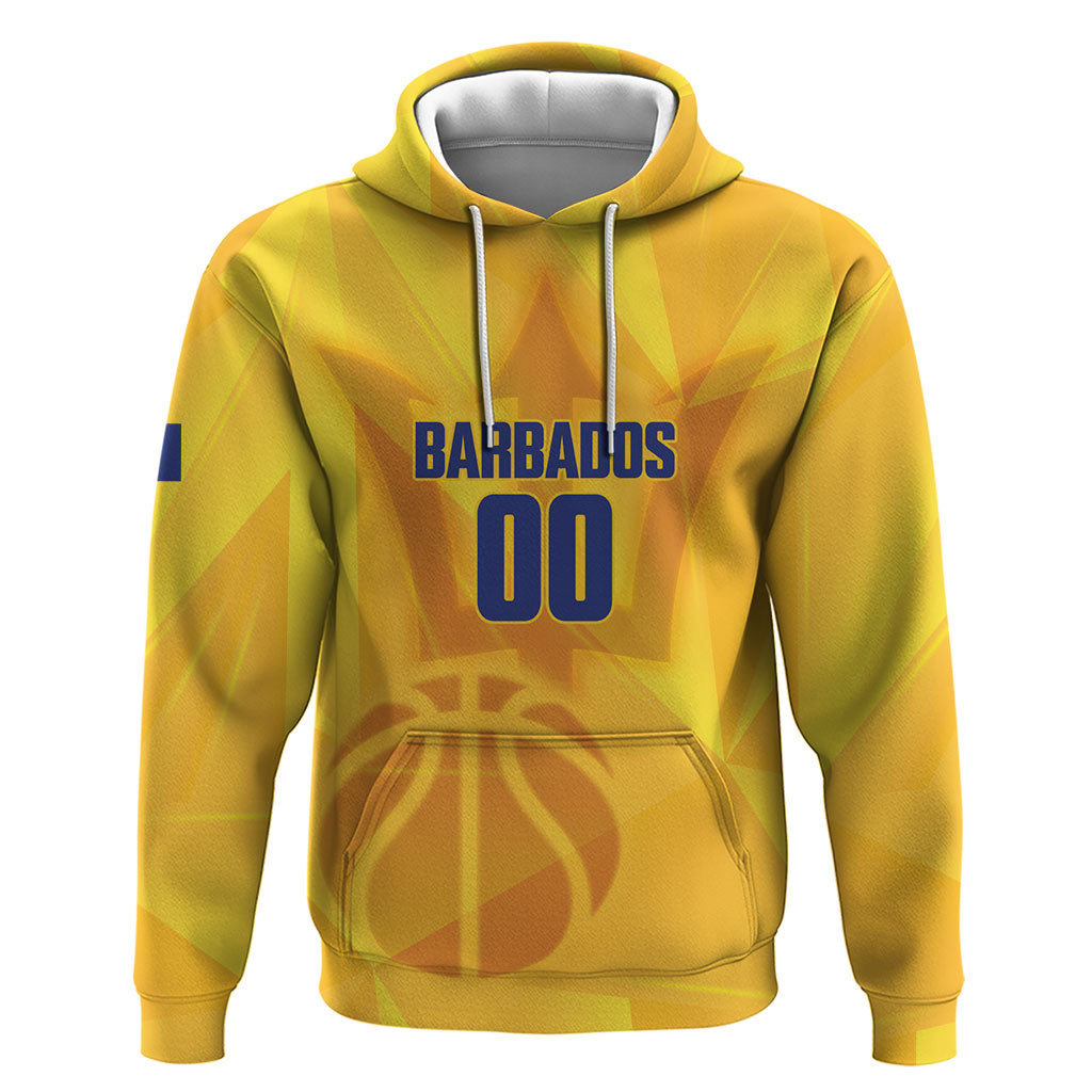 Barbados Basketball Custom Hoodie Barbadian Trident Yellow Version