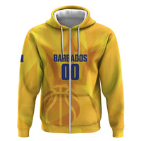 Barbados Basketball Custom Hoodie Barbadian Trident Yellow Version