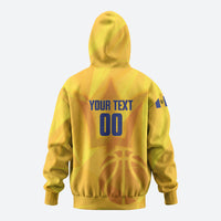 Barbados Basketball Custom Hoodie Barbadian Trident Yellow Version