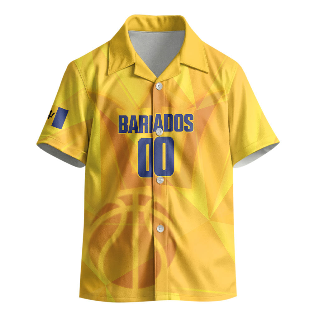 Barbados Basketball Custom Kid Hawaiian Shirt Barbadian Trident Yellow Version