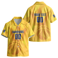 Barbados Basketball Custom Kid Hawaiian Shirt Barbadian Trident Yellow Version