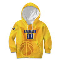 Barbados Basketball Custom Kid Hoodie Barbadian Trident Yellow Version