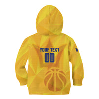 Barbados Basketball Custom Kid Hoodie Barbadian Trident Yellow Version
