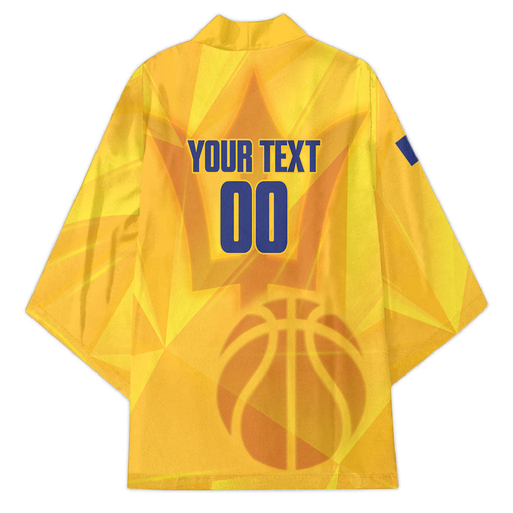 Barbados Basketball Custom Kimono Barbadian Trident Yellow Version
