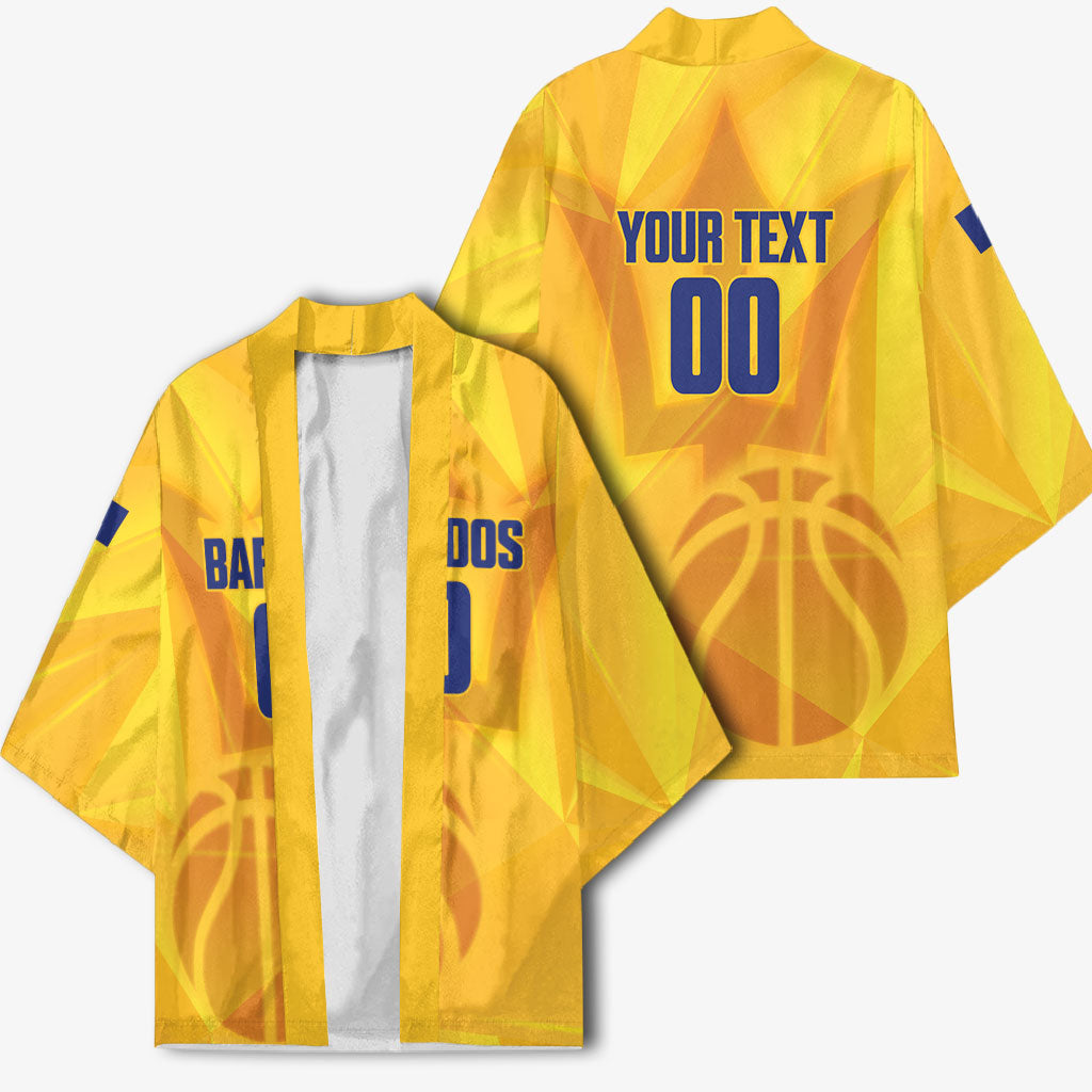 Barbados Basketball Custom Kimono Barbadian Trident Yellow Version