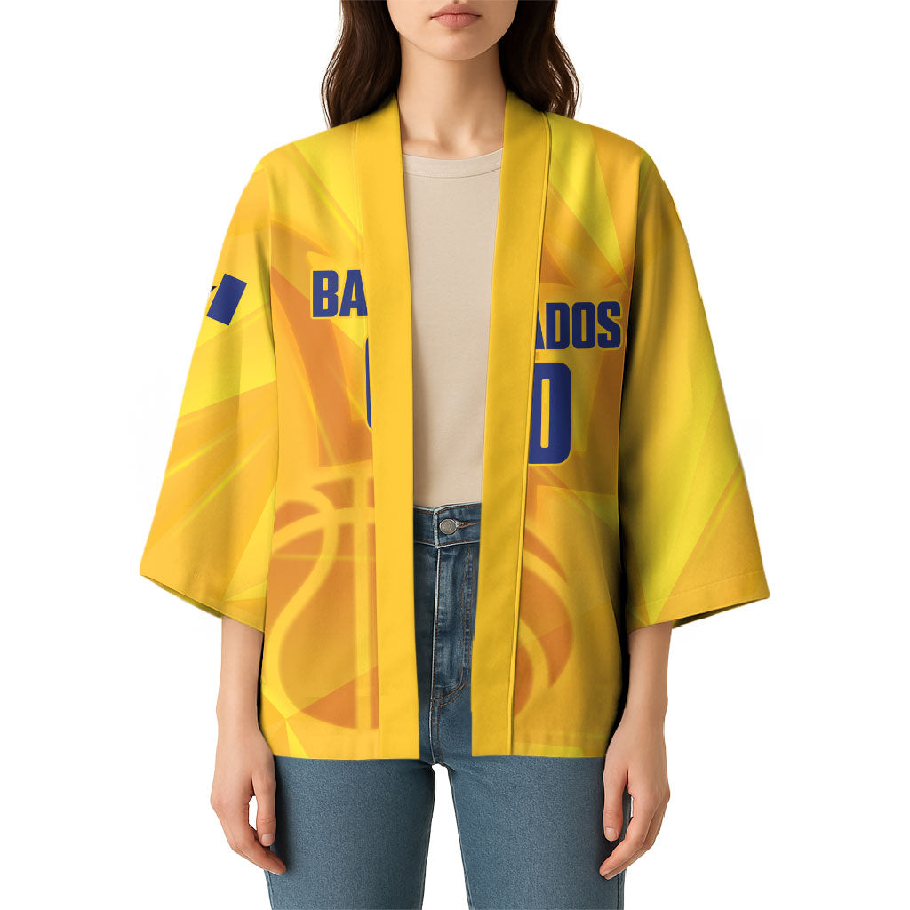 Barbados Basketball Custom Kimono Barbadian Trident Yellow Version